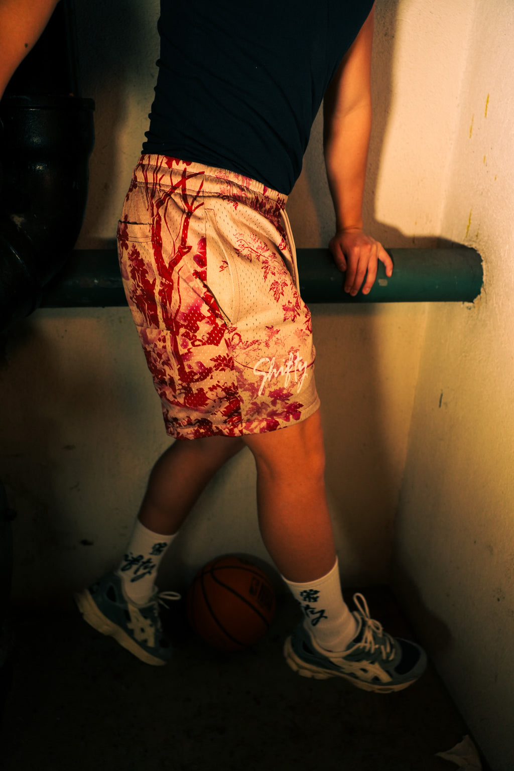 Red Forest Mesh Short