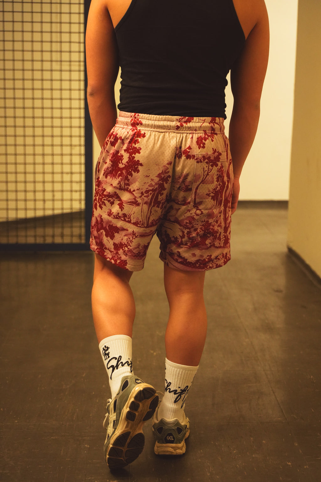 Red Forest Mesh Short